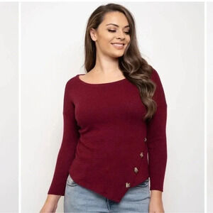 Plus Size Waffle Knit Button Up Top
